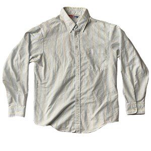 VTG MADE IN USA American Edition Blue Striped Button Up Dress Shirt Men's Large